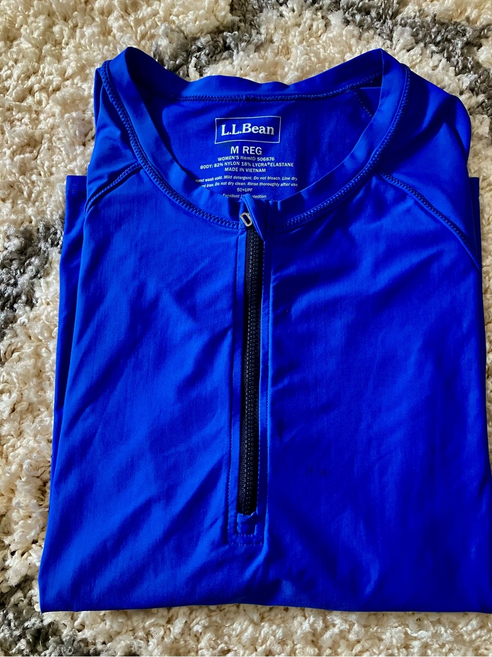 L.L. Bean women’s Bright Royal Blue Half-Zip Performance Shirt